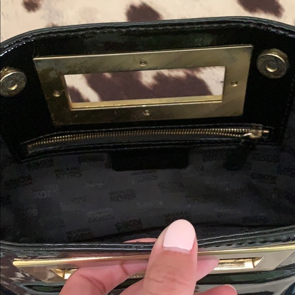 Michael Kors Black & Gold Patent Leather Clutch - Picture 4 of 7